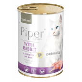 Пълноценна храна за кастрирани котки Piper® Cat Sterilised БЕЗ ЗЪРНО, с 55% заешко месо, 400 гр.